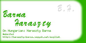 barna haraszty business card